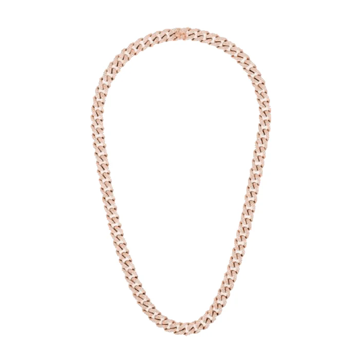 MEN'S DIAMOND PAVE FLAT LINK NECKLACE - Image 4