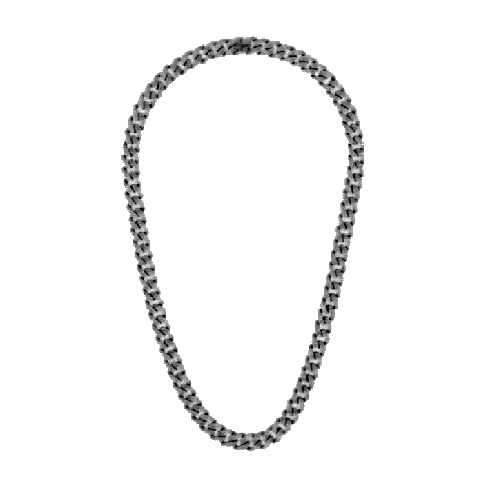 MEN'S DIAMOND PAVE FLAT LINK NECKLACE - Image 5
