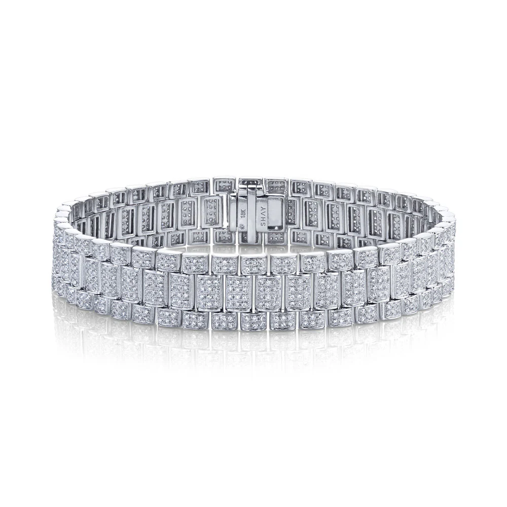 MEN'S DIAMOND PAVE RAIL LINK BRACELET - Image 3