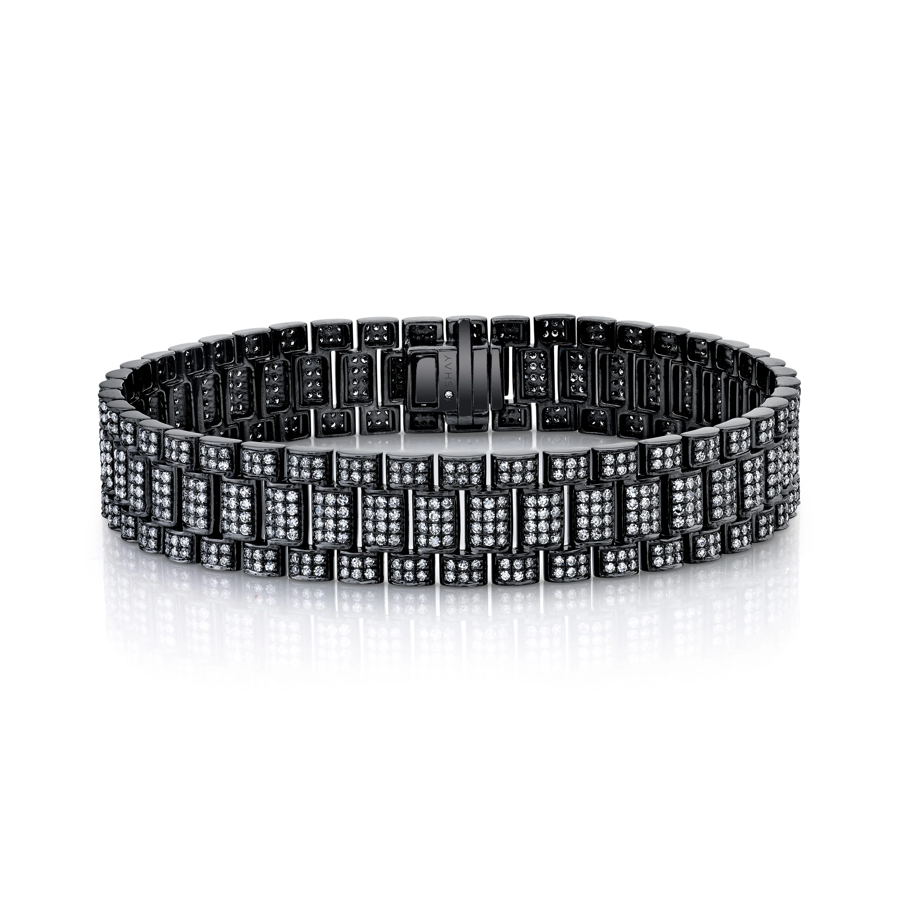 MEN'S DIAMOND PAVE RAIL LINK BRACELET - Image 4