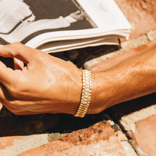 MEN'S DIAMOND PAVE RAIL LINK BRACELET - Image 5