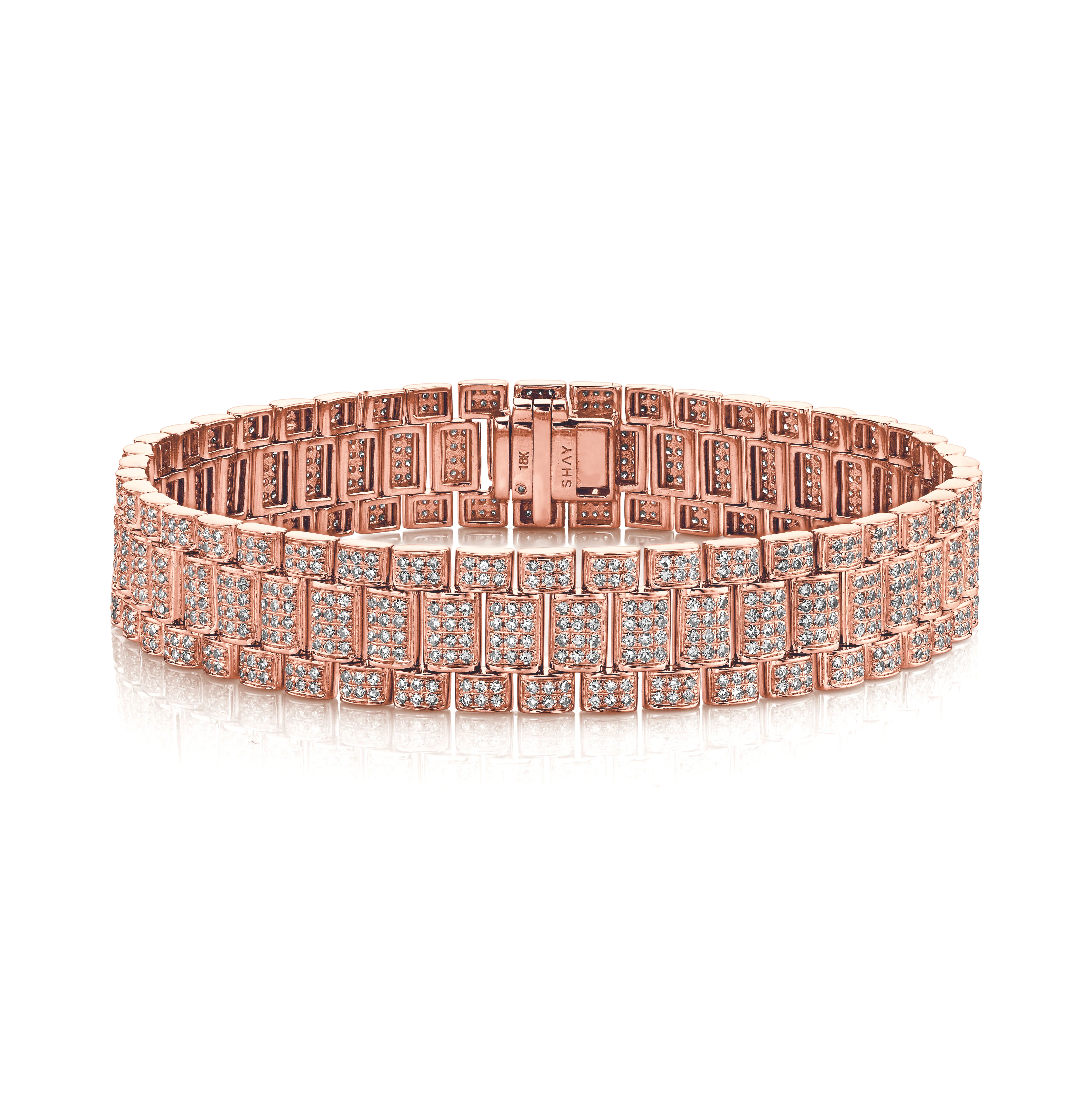 MEN'S DIAMOND PAVE RAIL LINK BRACELET - Image 6