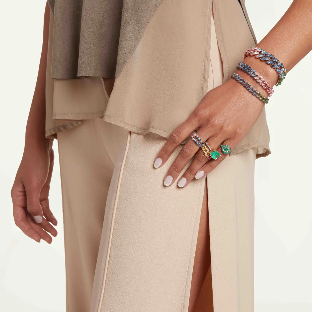 RAINBOW PAVE MEDIUM LINK BRACELET - Image 3