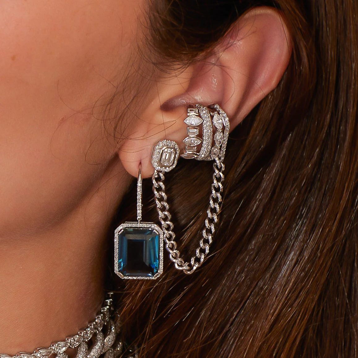 READY TO SHIP DIAMOND HALO LINK CUFF - Image 3