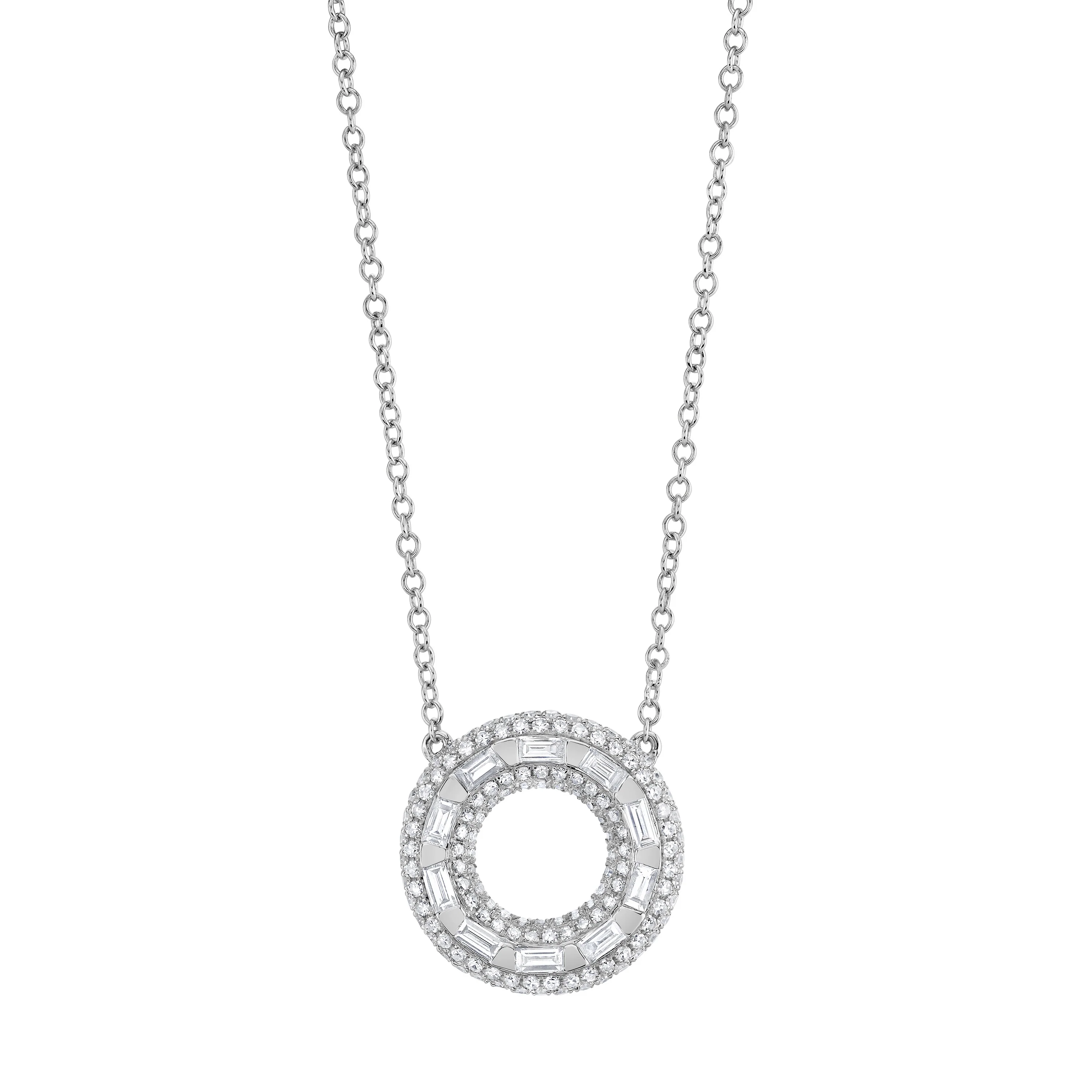 DIAMOND ORBIT PAVE PENDANT NECKLACE - Image 4