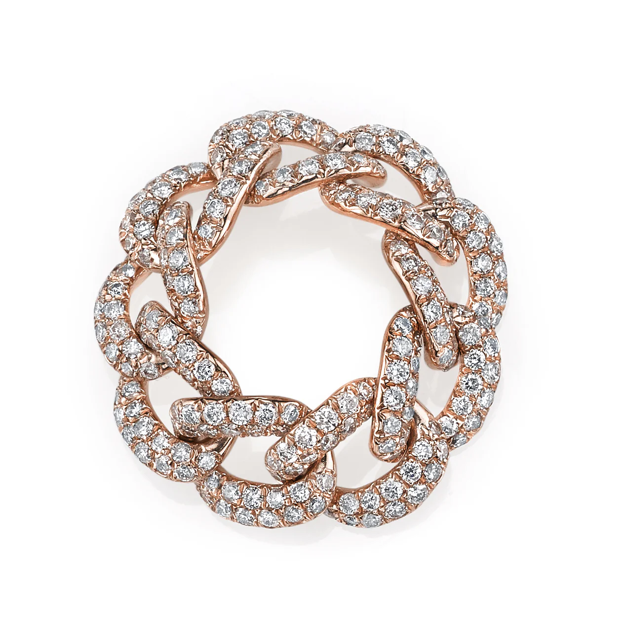 READY TO SHIP DIAMOND PAVE ESSENTIAL LINK RING - Image 3