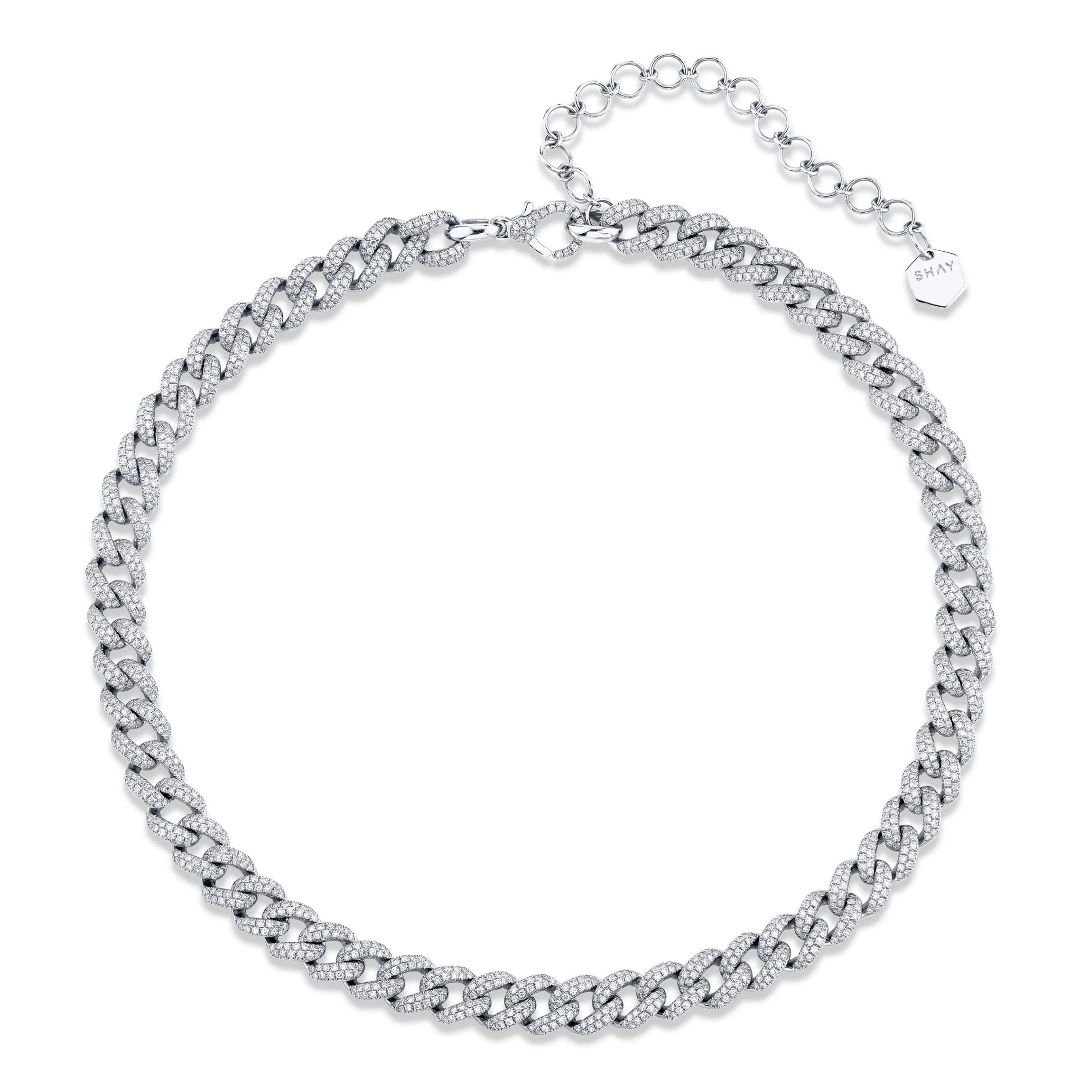 READY TO SHIP DIAMOND PAVE MEDIUM LINK CHOKER - Image 4