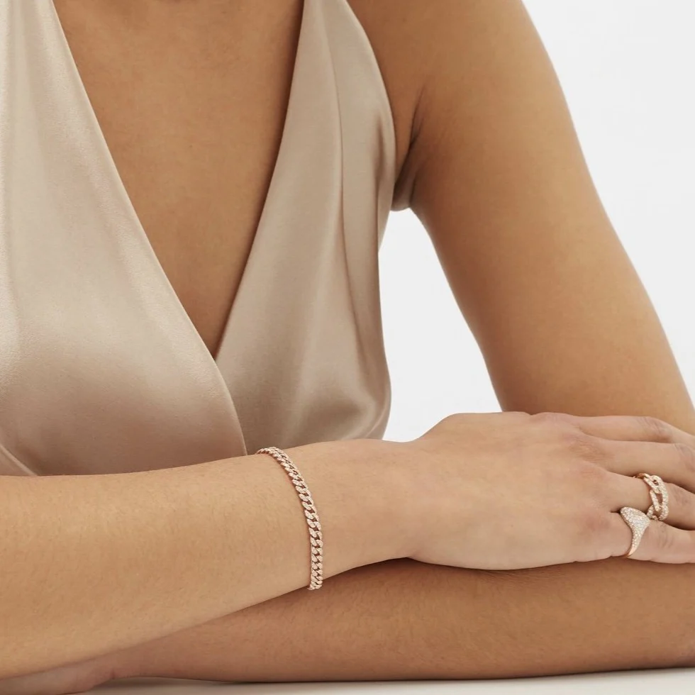 READY TO SHIP DIAMOND PAVE MINI LINK BRACELET - Image 6