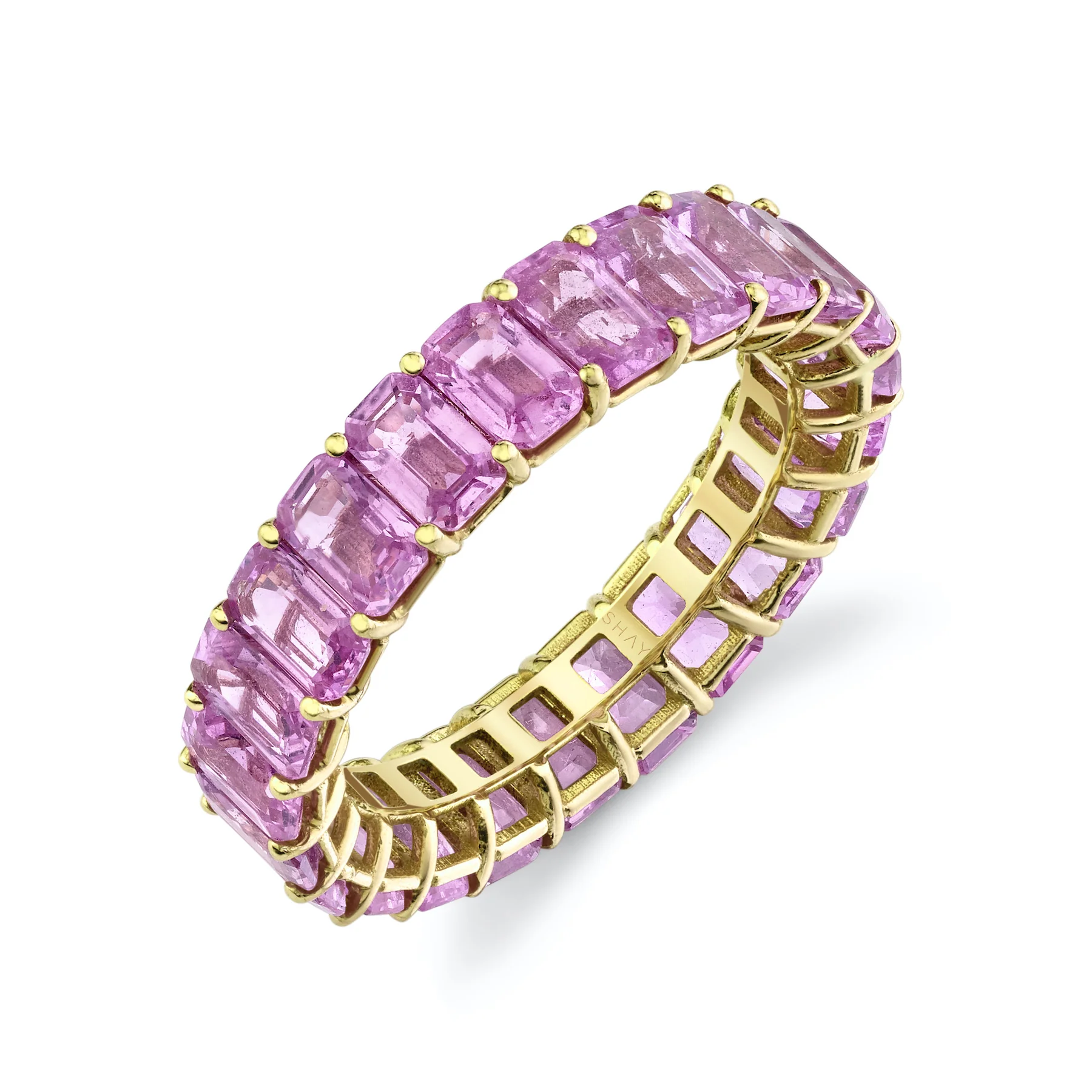 READY TO SHIP PINK SAPPHIRE ETERNITY BAND - Image 3