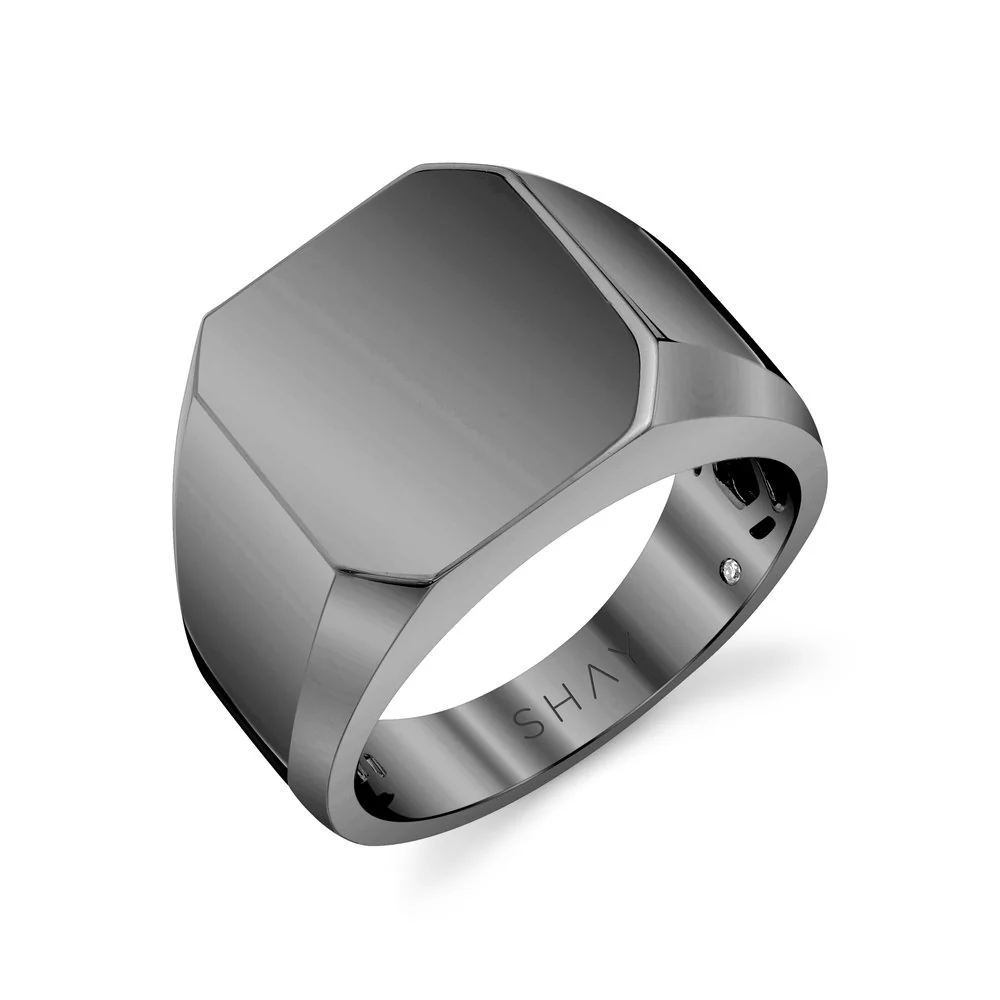 MEN'S SOLID GOLD SIGNET RING - Image 4