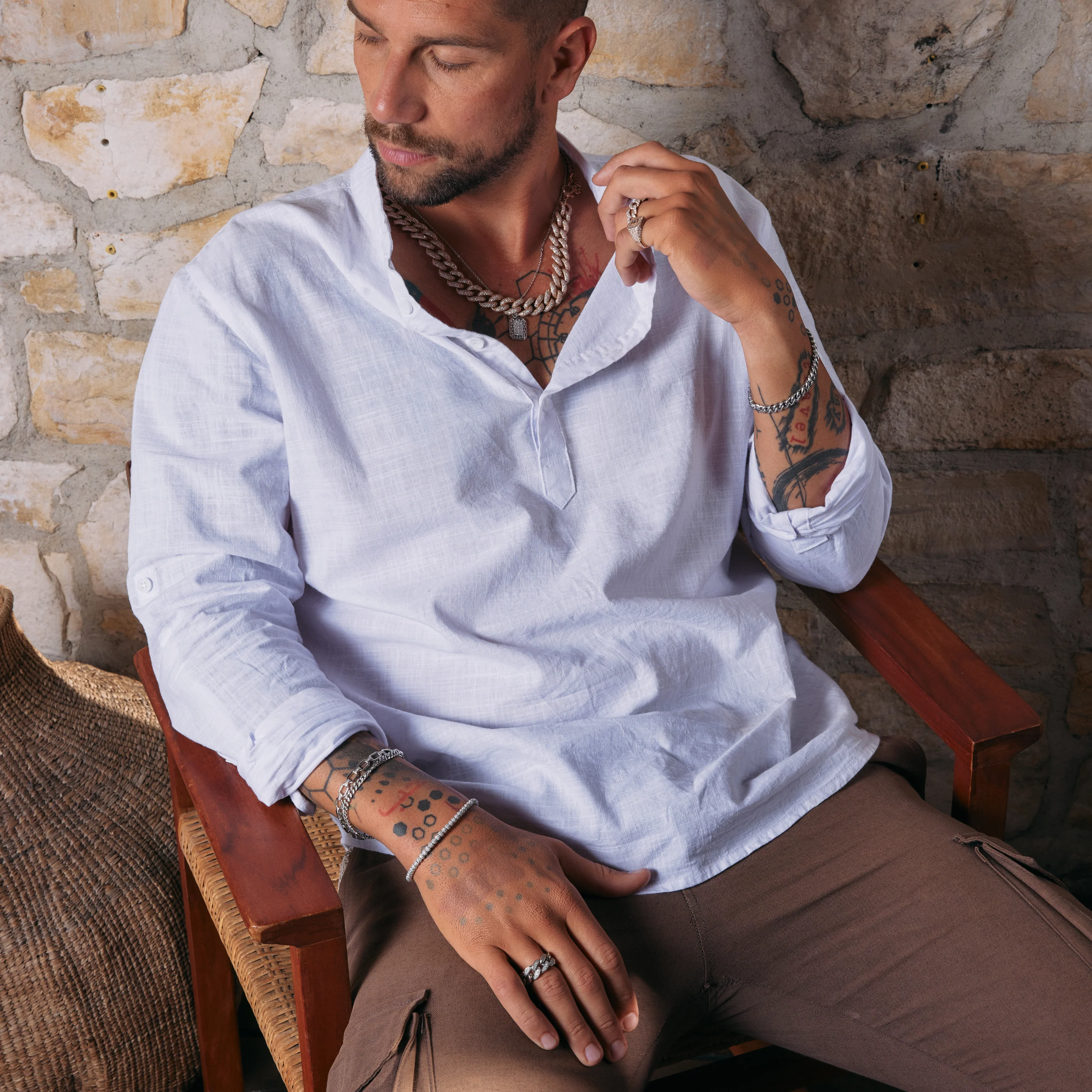 MEN'S TWINKLE PAVE BALL STRETCH BRACELET - Image 3