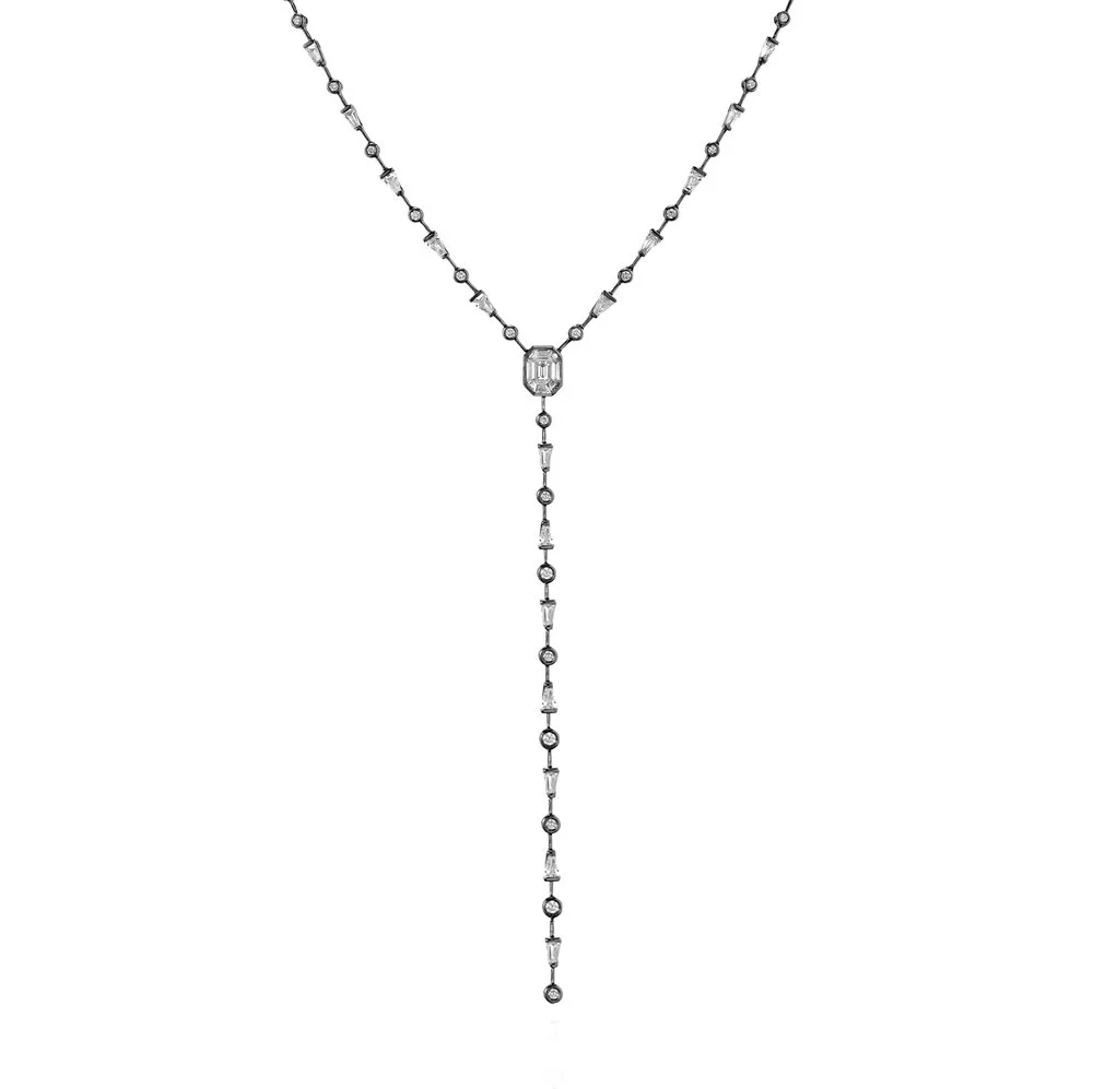 MIXED DIAMOND Y NECKLACE - Image 5